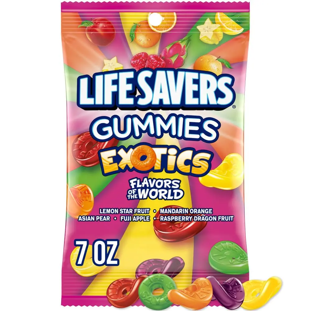LIFE SAVERS Exotics Gummy Candy, 7 oz Bag LIFE SAVERS Exotics Gummy Candy, 7 oz Bag