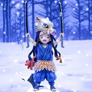 20cm Demon Slayer Nezuko Kamado Cos Inosuke Figure, Kimetsu no Yaiba Anime PVC Statue Gift