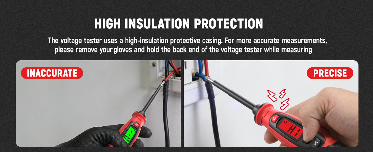 KAIWEETS Voltage Tester with Screwdriver, NCV Function, AC 3V-500V With LCD Alert Display, Live Wire Test, Wire Breakpoint Finder, Audible Alarm, Portable Electrical CircuitDetector Tool for Home & Pro Use, For DIY enthusiasts