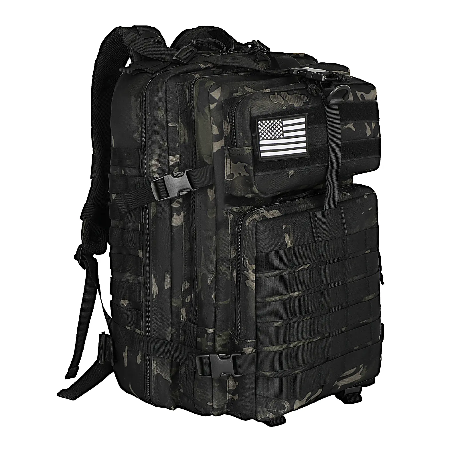 Wolt Tactical Backpack for Men, 3-Day Assault Rucksack with Laptop Compartment, Durable Outdoor Hiking, Waterproof MOLLE, Tear-Resistant Camping Survival Gear Bug-Out Bag, EDC Work Travel Pack, Hiking Trekking Rucksack