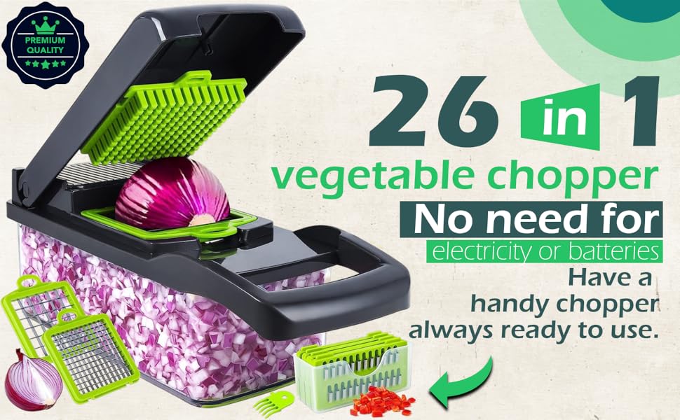 14-in-1 Practical Multifunctional Food Chopper Kitchen Gadget - Stainless Steel Durable Vegetable Slicer, Potato Cutter, Vegetable Shredder, Salad Dicer with 8 Blades & Storage Container 14-in-1 Practical Multifunctional Food Chopper Kitchen Gadget - Stainless Steel Durable Vegetable Slicer, Potato Cutter, Vegetable Shredder, Salad Dicer with 8 Blades & Storage Container