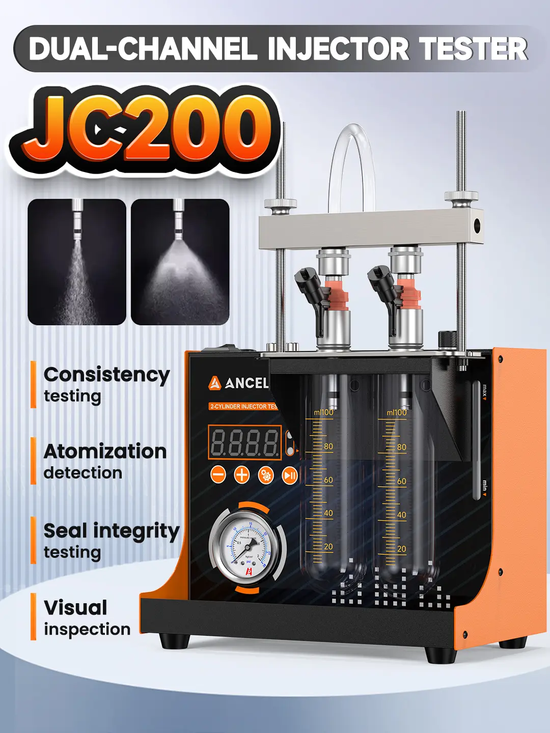 ANCEL JC200】Fuel Injector Tester Cleaner | CLEANING FUNCTION