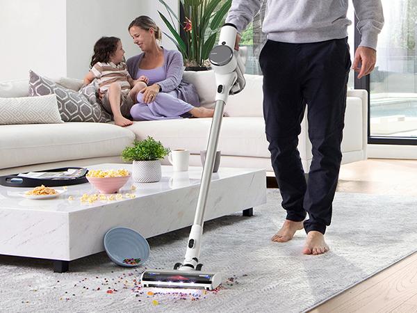 Tineco Pure ONE Station Cordless Vacuum Cleaner with 3L Auto Dust Base, Smart Stick Vacuum Cleaner Powerful Suction & Lightweight, ZeroTangle Brush for Hard Floor, Carpet & Pet Hair, White