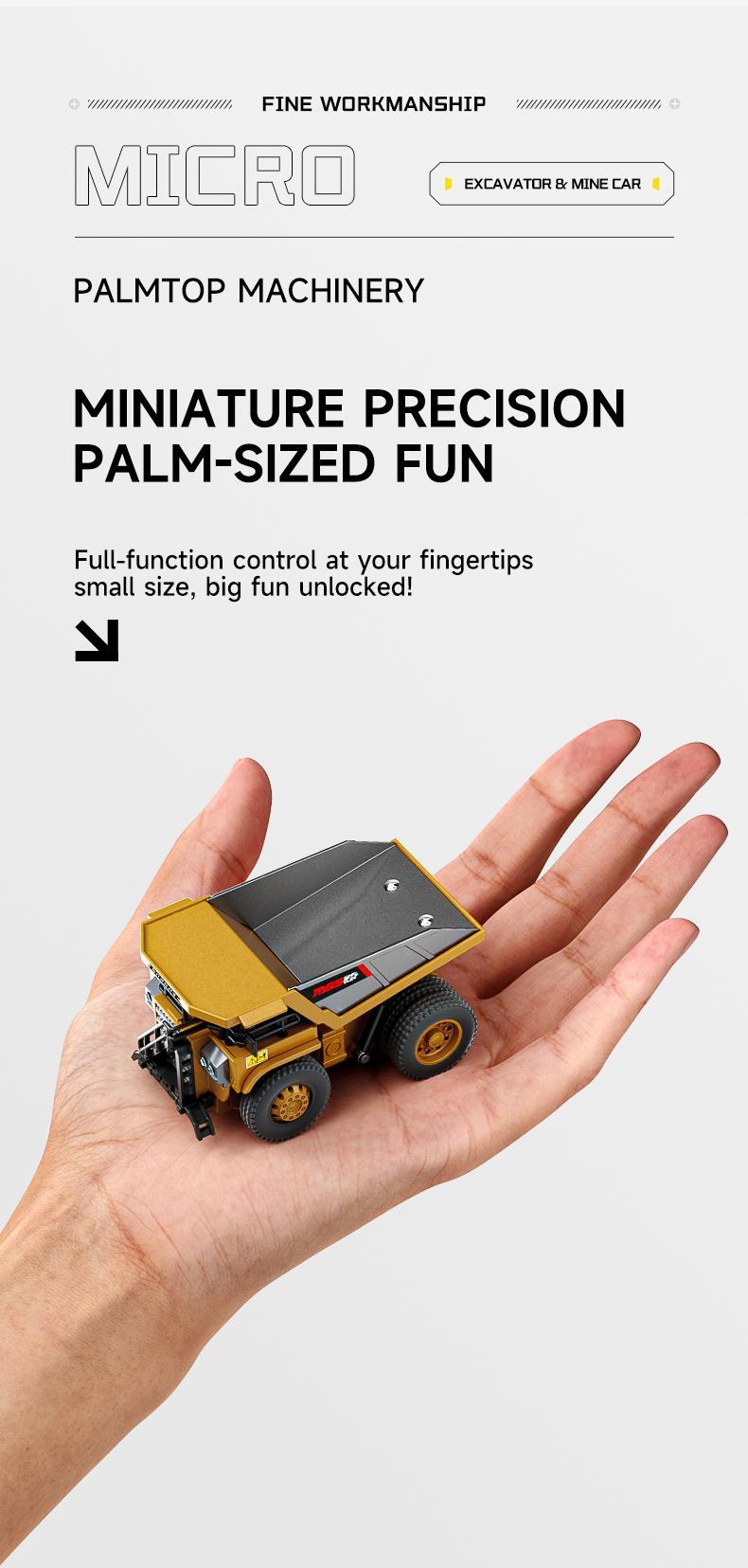 【Live Exclusive】BRRRRT 1/64 Mini Forklift Toy,Remote Control Excavator and Dump Truck Full Proportion Toy Set with Lights and Sounds for Adults Kids Boys and Girls RC Construction Vehicles