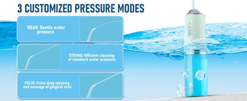 Electric Water Flosser Cordless for Teeth 3 Modes 4 Jet Tips Cleaning and Flossing Water Dental Portable Floss Irrigator Oral Water Flossed Rechargeable Tonsil Stone Travel Adults Cleanser Pink