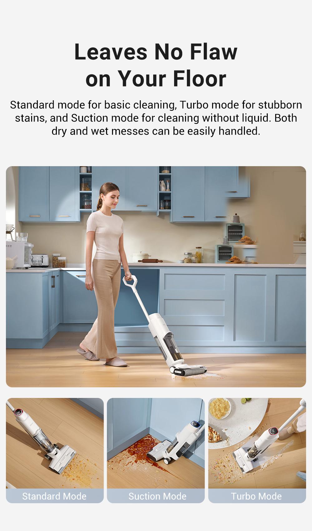 DREAME K10 Plus Vacuum Mop,  Wet Dry Vacuum Cleaner, Smart Floor Cleaner Cordless Vacuum and Mop for Hard Floors, 30min Seamless Cleaning, Cleans Itself, 540RPM Brush Darts through Dirt with Ease, Expressive Voice Prompts, Real-Time Interaction