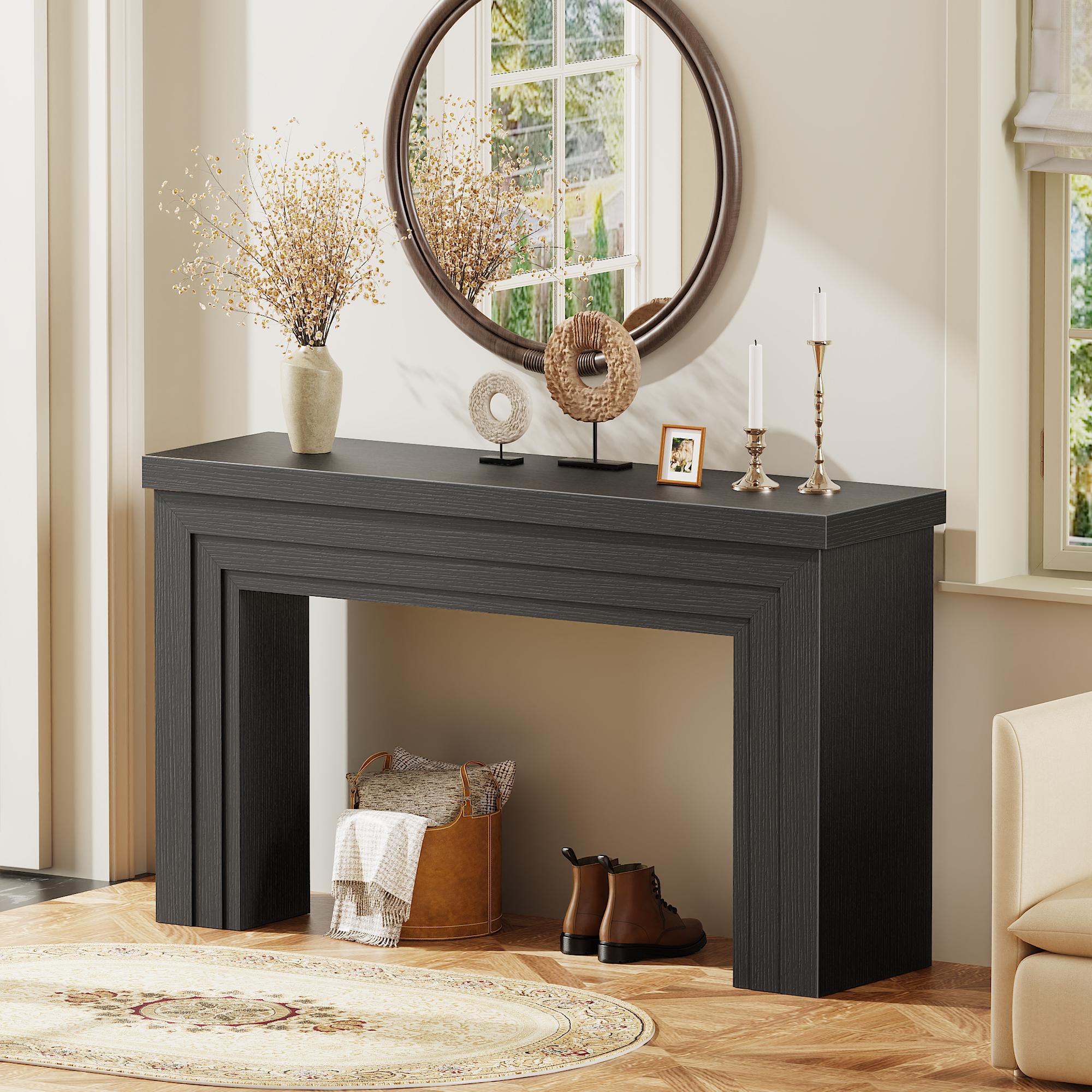 Huuger 54 Inch Entryway Table, Retangular Console Table with Storage, Farmhouse Sofa Table Behind The Couch, Long for Entrance, Hallway, Foyer, Living Room Huuger 54 Inch Entryway Table, Retangular Console Table with Storage, Farmhouse Sofa Table Behind The Couch, Long for Entrance, Hallway, Foyer, Living Room