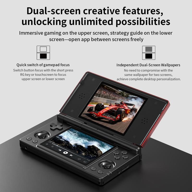 ANBERNIC RG DS Handheld Game Console 4" IPS Dual Screen Android 4000mAh RGDS Flip Video Games Player Supports RixelHK Wifi Streaming Retro Dual-screen Flip-Style Gaming Console