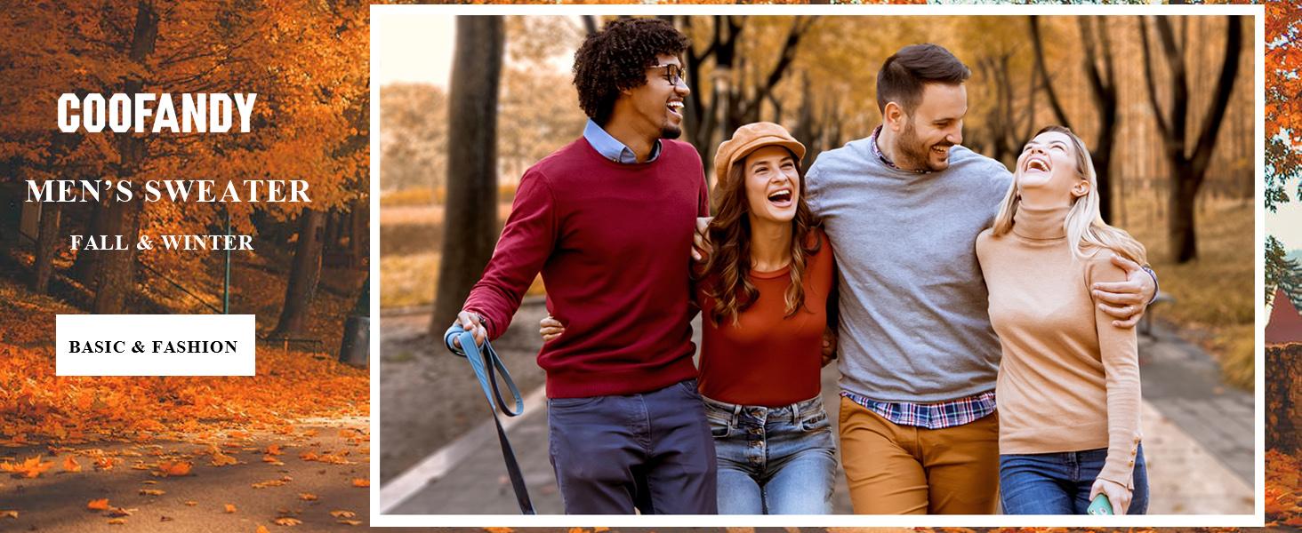 COOFANDY B Fall Outfits Luigi Limited Time Clearance Men's Crew Neck Sweater Slim Fit Lightweight Sweatshirts Knitted Pullover Knitwear Basic (Only the crew neck sweater is for sale)