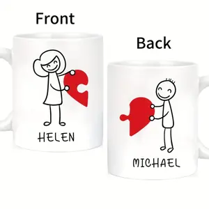 Personalized Couple Coffee Mug with Names Romantic Valentine S Day Gift for Boyfriend Girlfriend Funny 11 Oz Ceramic Cup