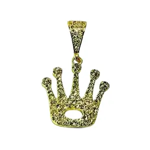 Corona en dije elaborada en oro laminado con piedras tipo cristal para llevar en cualquier ocacion Rhinestone Decor Charm Diy Pendants