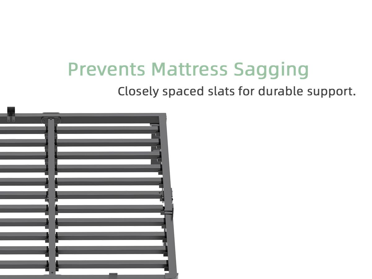 COZPAW Queen Size Metal Platform Bed Frame with Storage - 14/ 18 Inch Height, Heavy Duty 3500 lbs Capacity, Anti-Squeak Design, No Box Spring Needed, Easy Assembly