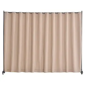 VEVOR Room Divider, Portable Panel Room Divider with Wheels Curtain Divider Stand, Freestanding Room Divider Privacy Screen for Office, Bedroom, Dining Room, Study, Brown