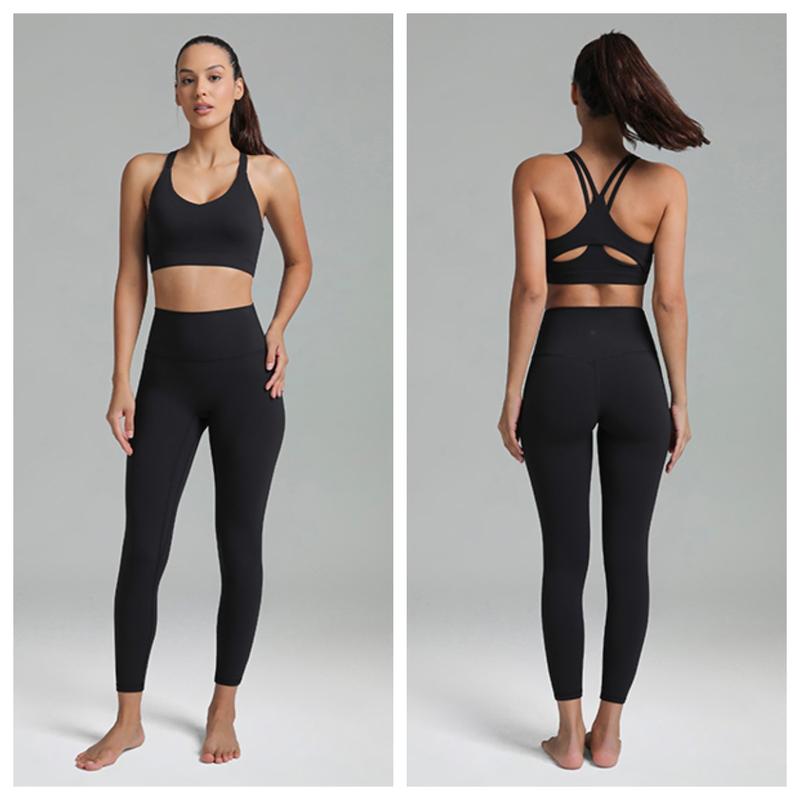 Colorfulkoala Dreamlux No Front Seam Leggings for Women 25"/28" Inseam Seamless High Waisted Buttery Soft Yoga Pants with Inner Pocket Tight Fit Sporty Stylish Activewear Blue Compression Clothes - Fitness Outfit