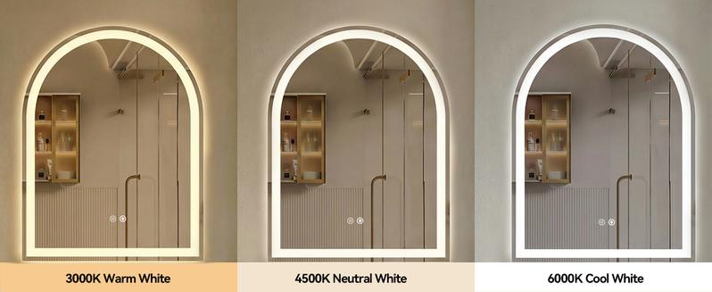 LED Bathroom Mirror With Light ，Dimmable Anti-Fog & 3 Color Temperatures ，Premium Aluminum Frame Mirror For Vanity And Modern Bathroom