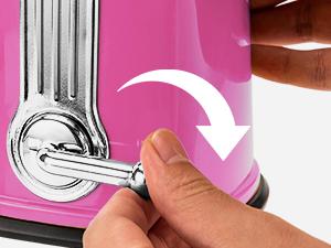 SUSTEAS Rotary Cheese Grater with 5 Replacement Blades, Strong Suction Cup Base, BPA Free, Compact Design for Easy Cleaning, Kitchen Utensils Pink Red