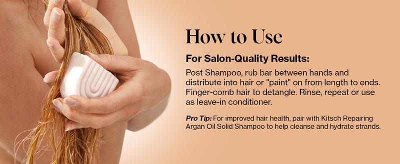 Kitsch Repairing Argan Oil Solid Conditioner Bar for Hair Care – Vegan, Made in USA, Paraben-Free for Damaged, Weak, and Brittle Hair, 2.7 oz Kitsch Repairing Argan Oil Solid Conditioner Bar for Hair Care – Vegan, Made in USA, Paraben-Free for Damaged, Weak, and Brittle Hair, 2.7 oz