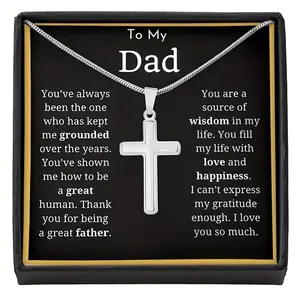Cross Necklaces Gifts for Men, Silver Necklace Gifts for Dad Son Grandson Uncle Nephew Boyfriend - for All Occasions