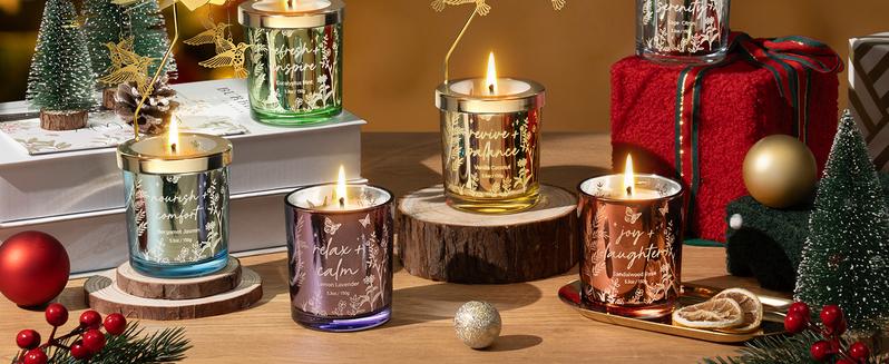 Mayicivo Valentine's Day Gifts for Women Mom Friend Sister, Unique Birthday Gifts for Women Girlfriend Wife Daughter, Christmas Candles Hummingbird Rotating Scented Candles Set for Woman with Crochet Flower Bouquet