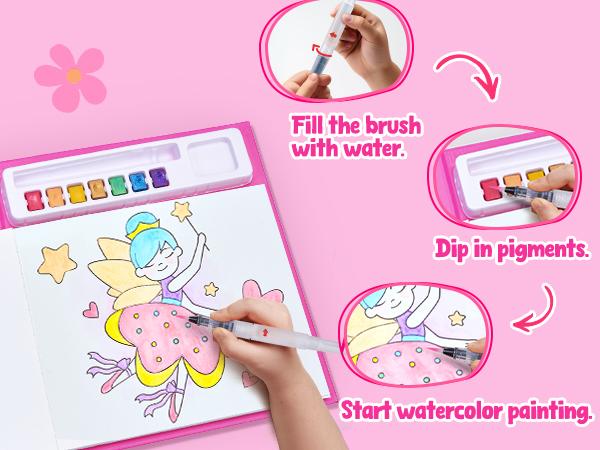 JoyCat Paint with Water Coloring Books, Art & Craft Activity, No Mess Art for Kids, Craft Kits & Supplies, DIY Creative Activity, Birthday & Holiday Gifts for Girls & Boys