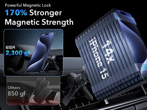 ESR for MagSafe Car Mount, Magnetic Car Phone Holder Mount, Air Vent/Dashboard Magnetic Phone Mount for iPhone 17/16/15/14/13/12, Galaxy S25, Pixel 10, Strong Magnets, Charging Not Supported ESR for MagSafe Car Mount, Magnetic Car Phone Holder Mount, Air Vent/Dashboard Magnetic Phone Mount for iPhone 17/16/15/14/13/12, Galaxy S25, Pixel 10, Strong Magnets, Charging Not Supported