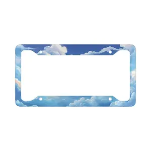 Ultra Slim Cartoon Cloud Skies Aluminum License Plate Frame Cute Car Accessories Gift For Her New Car Gifts Kawaii Aesthetic
