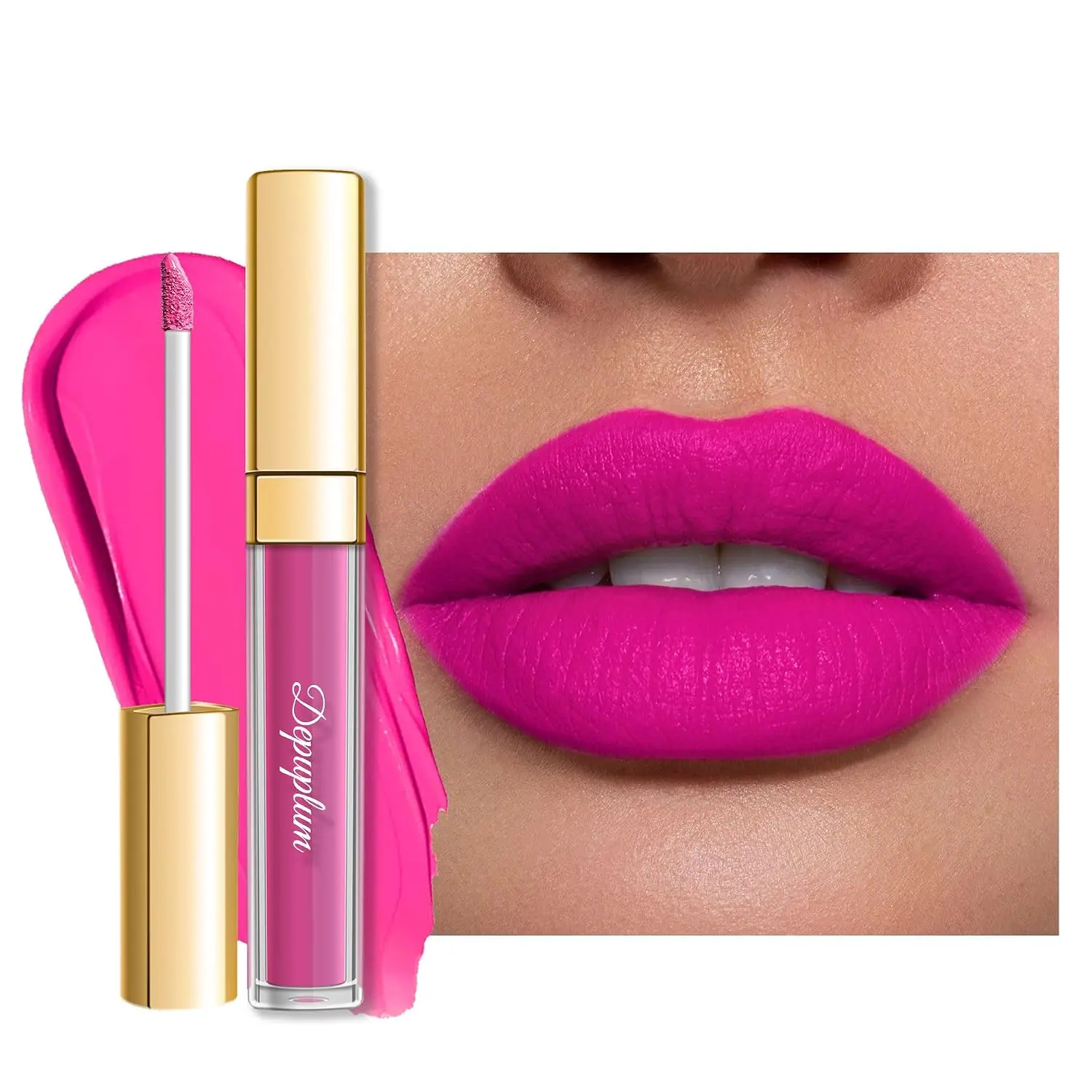 Hot Pink Lipstick Matte for Women Color Stay Long Lasting Lipstick Smudgeproof Liquid Lipsticks Cruelty Free Lip Color,DM06 Dream pink