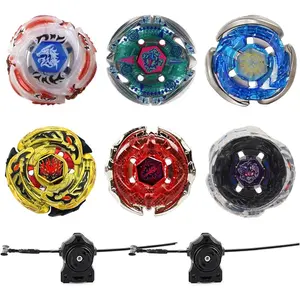 Gyros 6 Pack Bey Burst Battling Tops Metal Fusion Starter Set with Stickers Two Launchers