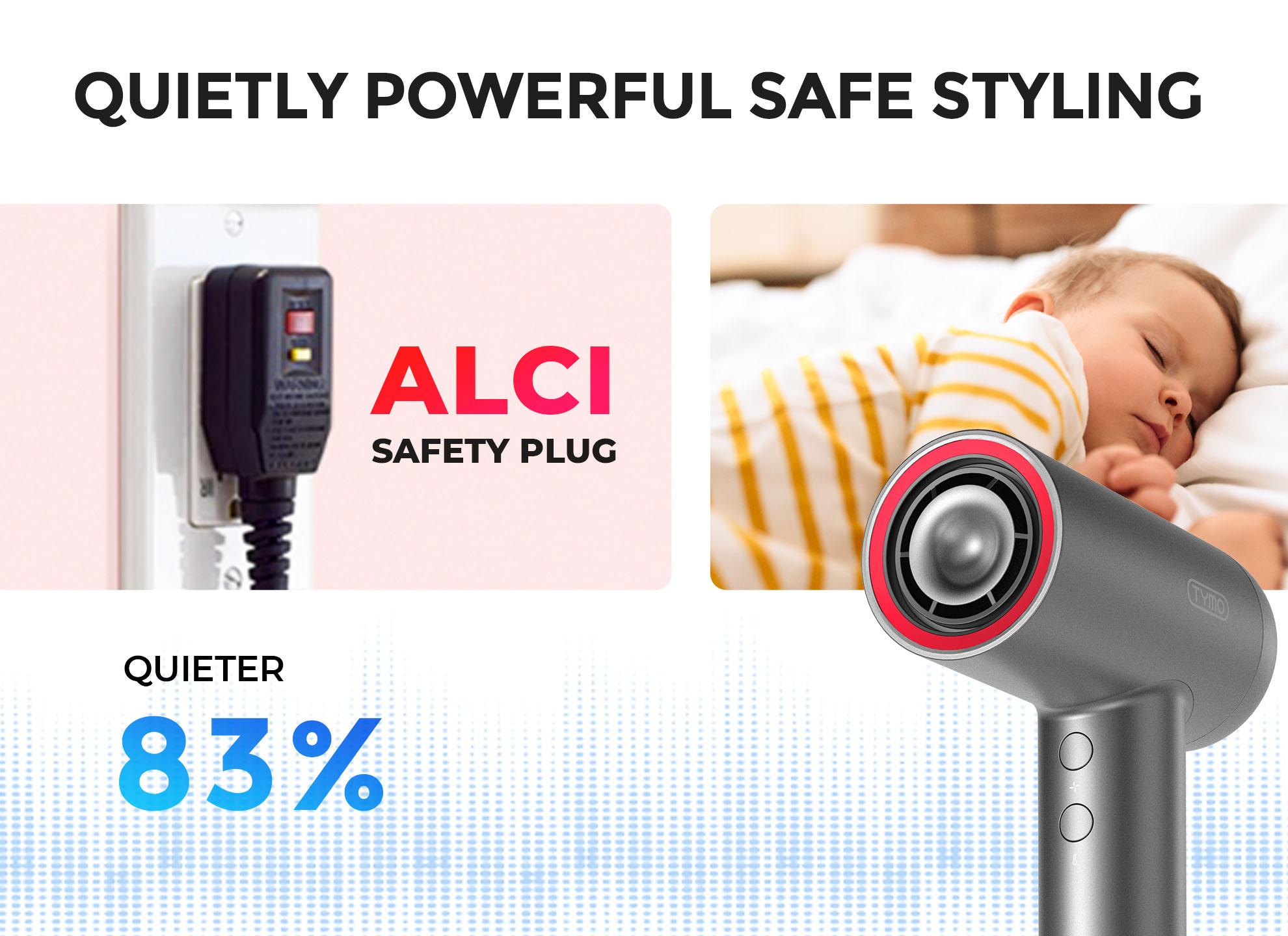 TYMO AIRHYPE LITE - SILVER High Speed Hair Dryer diffuser curly