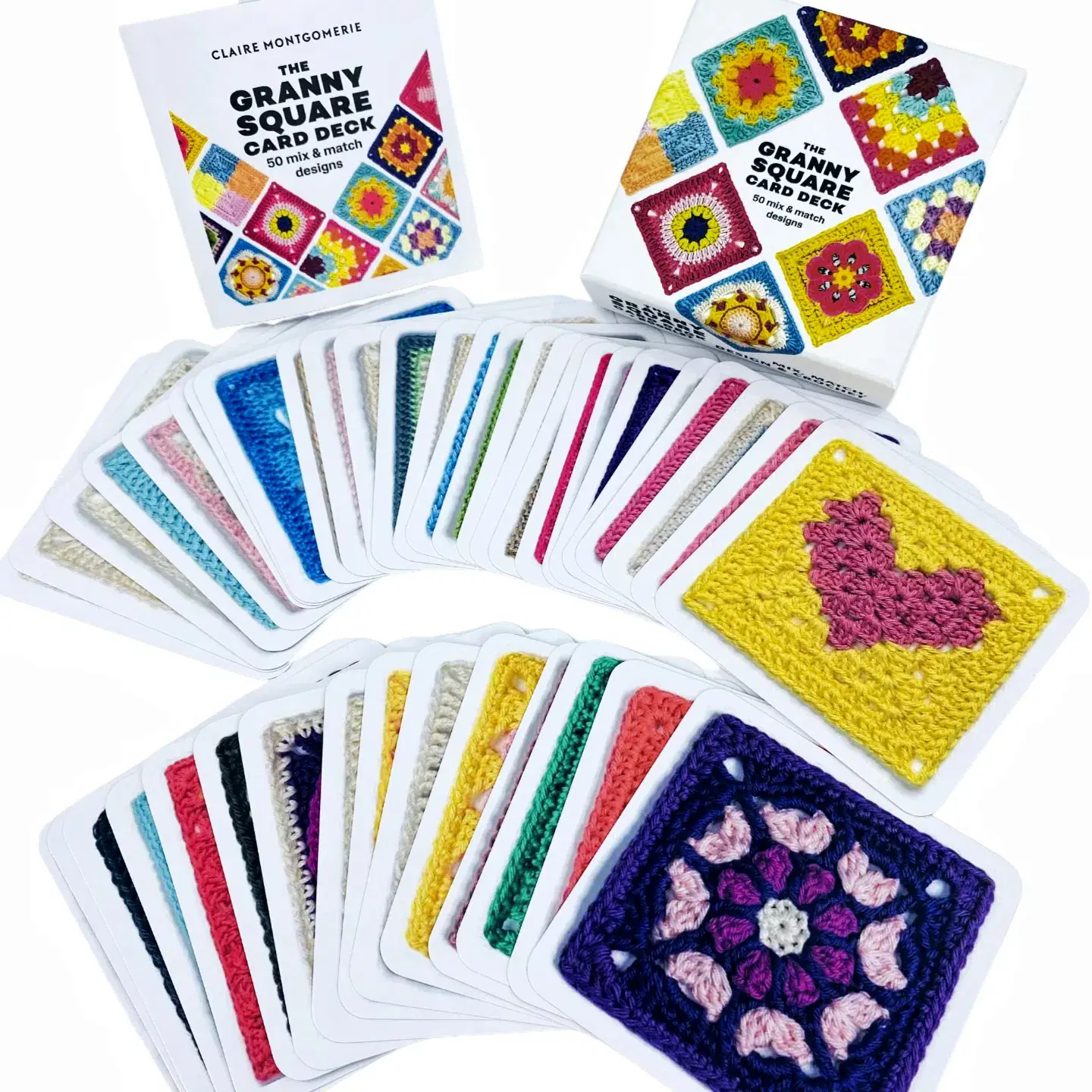 【2026 Gifts】Granny Square Crochet Card Set - 50 Unique Designs, Beginner-Friendly Knitting & Crochet Guide, Perfect for Craft Enthusiasts，Best Gift for Mom Colorful Paper