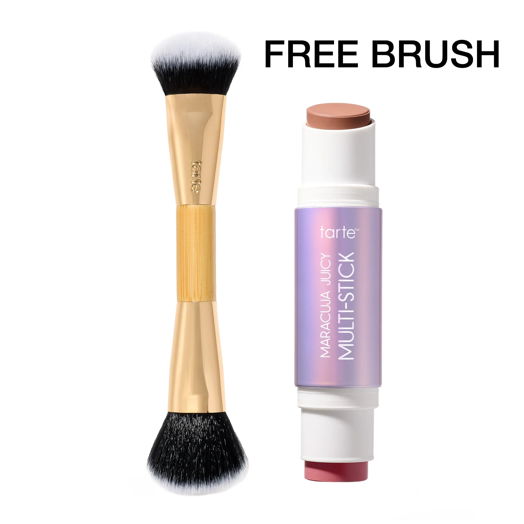 tarte maracuja juicy multi-stick + brush - double-ended cream blush & bronzer stick