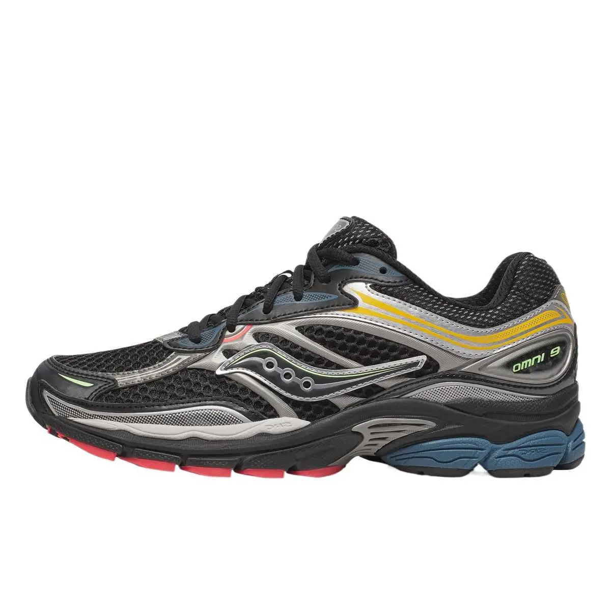 Saucony ProGrid Omni 9 'Black Multi-Color' Athletic Running Shoes - Breathable, Training Runner Footwear for Running Sports, Workout Sneakers, Breathable Running Shoe, Sporty Running Shoes