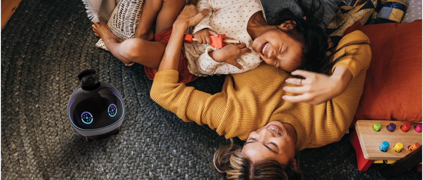 Enabot EBO 2K Camera Robot ROLA Mini Movable Pet Camera Battery-Powered with Phone App Indoor Cam w One-Touch Call 2-Way Talk Night Vision Motion Detection Video Recording Robot Dog