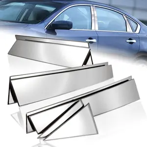 8pcs Stainless Steel Polish Chrome Door Pillar Post Cover Trim Compatible with 2013 - 2018 Nissan Altima 4-DOOR/Sedan