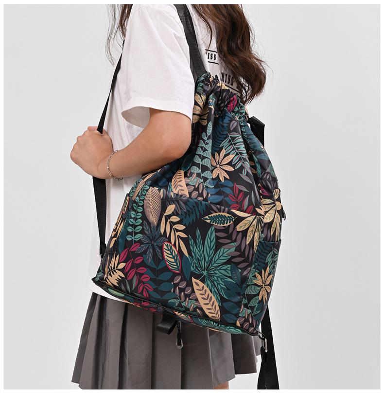 Foldable Drawstring Lightweight Backpack Portable Stylish Large Capacity Travel Storage Bag Basketball Bag