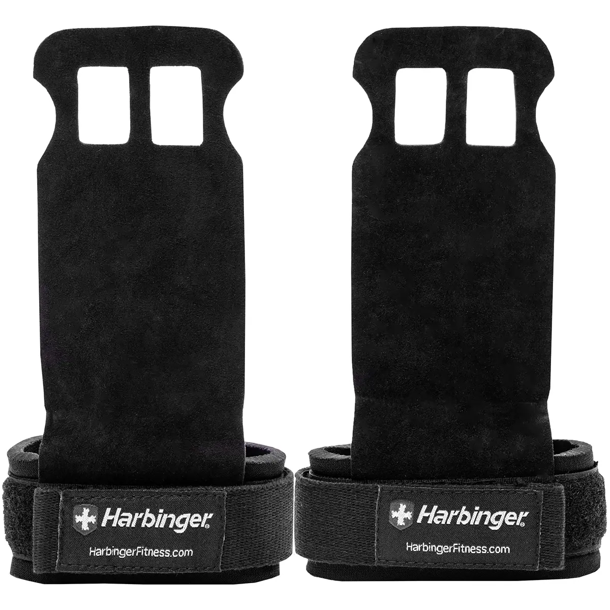 Harbinger Split-Leather Palm Grips - Sturdy, Anti-Slip SpiderGrip, Padded Adjustable Strap, Pull-On Design for Heavy Duty Weightlifting Protection