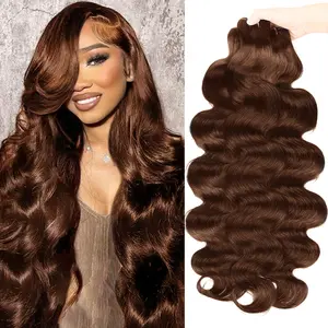 [NEW IN]#4 Brown Body Wave Bundles Brazilian Colored Human Hair Bundles Chocolate Brown Remy Hair Extensions 1 3 4 PCS