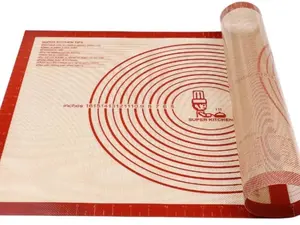 Non-slip Silicone Pastry Mat Extra Large with Measurements 28''By 20'' for Silicone Baking Mat, Counter, Dough Rolling, Oven Liner,Fondant/Pie Crust By Folksy Super Kitchen Red