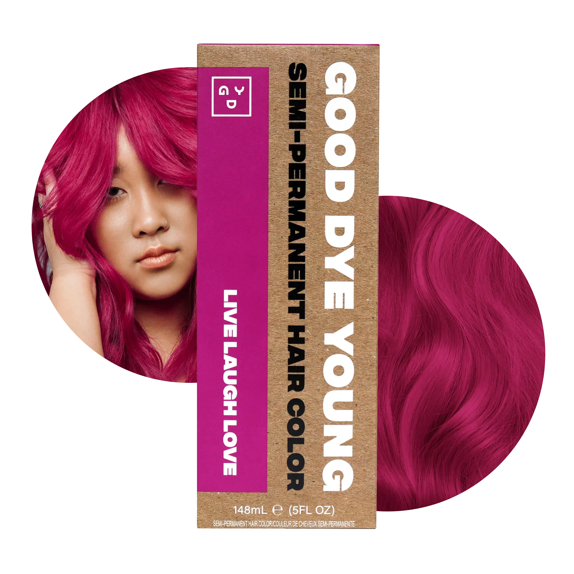 Magenta Semi-Permanent Hair Dye – Good Dye Young Live Laugh Love | Vegan, Cruelty-Free, Non-Damaging, Conditioning Formula | 16–24+ Washes