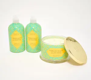 HomeWorx 18oz Candle & S/2 22oz Soaps Limoncello Cupcake