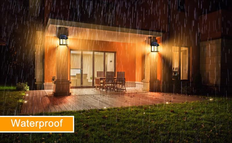 【Free Shipping 】3 Lighting Modes Waterproof Solar Security Wall Lantern Light Fixtures for Garden Yard Patio Fence Outside Decorative tube, Solar Lights Outdoor, Dusk to Dawn Solar Wall Sconce Motion Sensor,