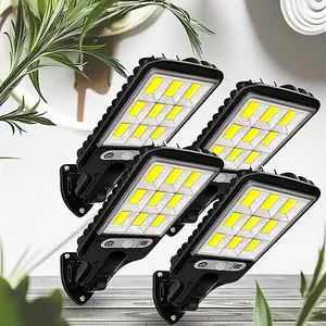2/4 Pack 120 LED Solar Street Lights Outdoor Christmas Decor Remote Control IP65 Motion Sensor Security Wall Light with 3 Modes for Garden Street Deck Yard Garage Patio,Hanging,Ornaments