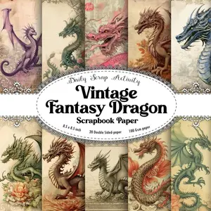 Vintage Fantasy Dragon Scrapbook Paper: Double Sided Craft Paper for Gift Wrapping, Great For Craft Projects, Scrapbooking Paper, DIY Junk Journaling ... mythical dragon) Paper Size 8.5" x 8.5" Paperback – September 10, 2024