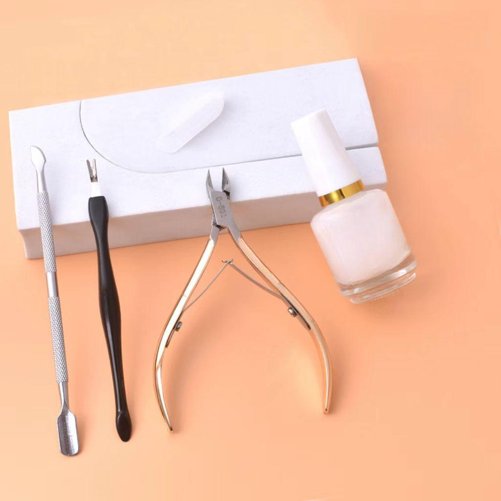 Manicure, nail edge exfoliation, steel push cuticle scissors, cuticle fork set, complete set of professional manicure tools
