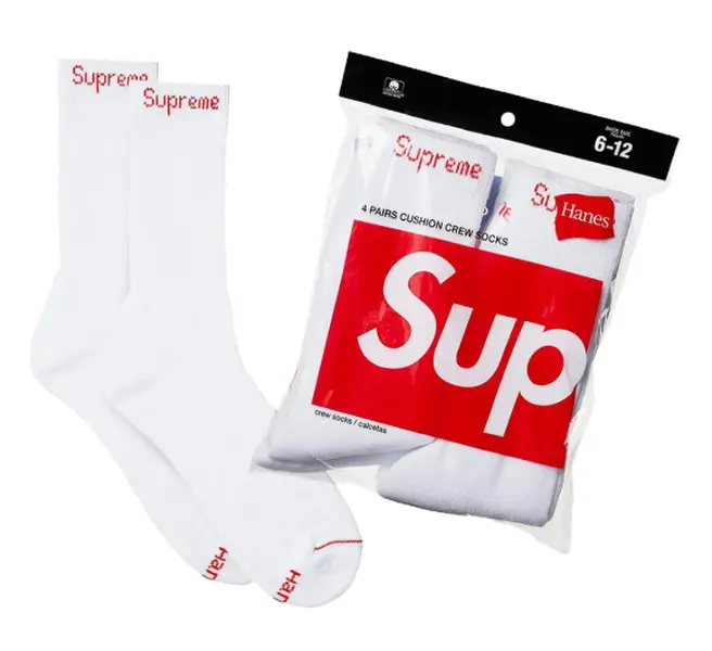 Supreme x Hanes Socks White (4 PACK) Supreme x Hanes Socks White (4 PACK)