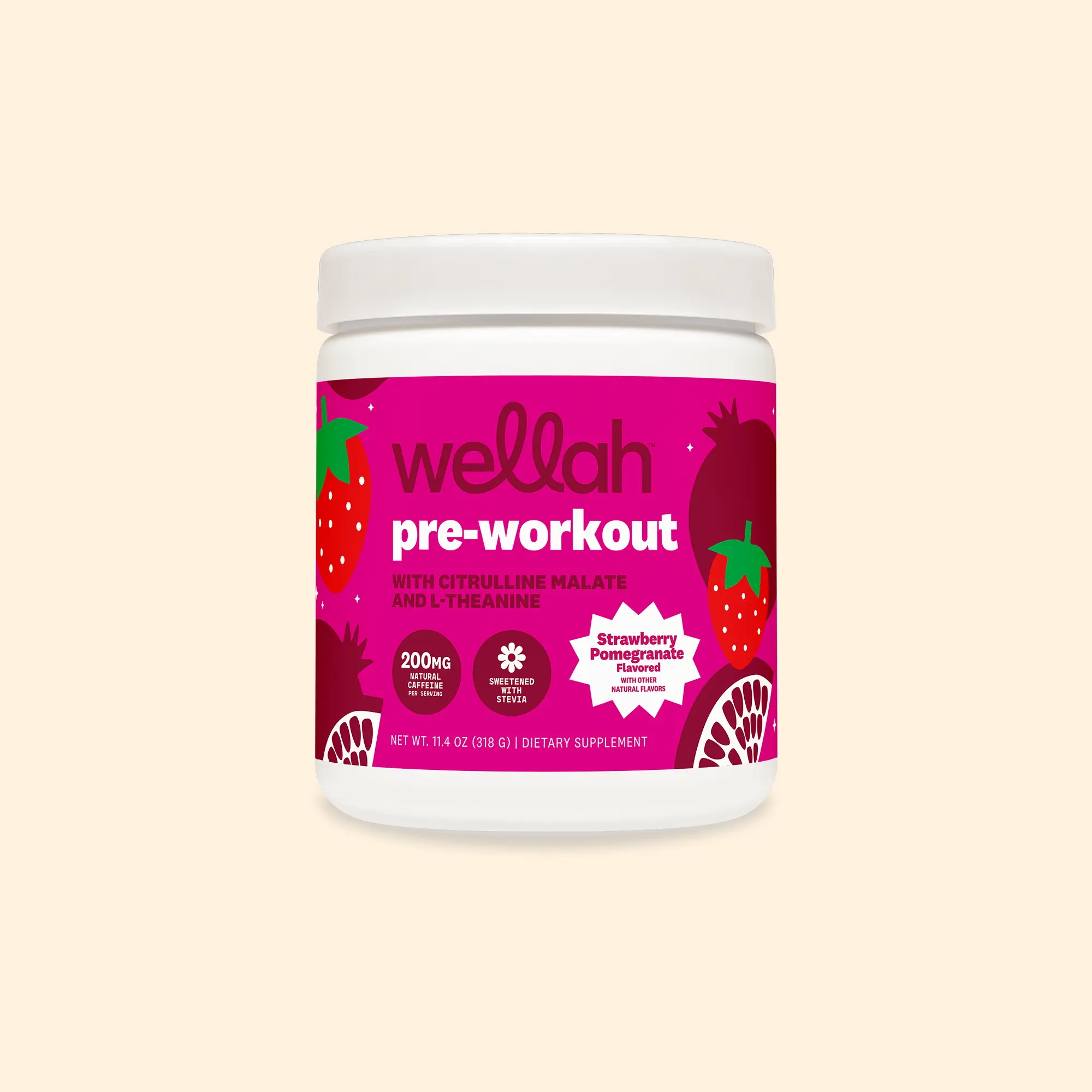 Wellah Pre-Workout | Energy and Caffeine Supplement | 200mg of Natural Caffeine Per Serving | 30 Servings Lean Muscle Booster Dietary