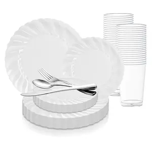 Clear Flair Plastic Dinnerware Value Set (144 Settings)