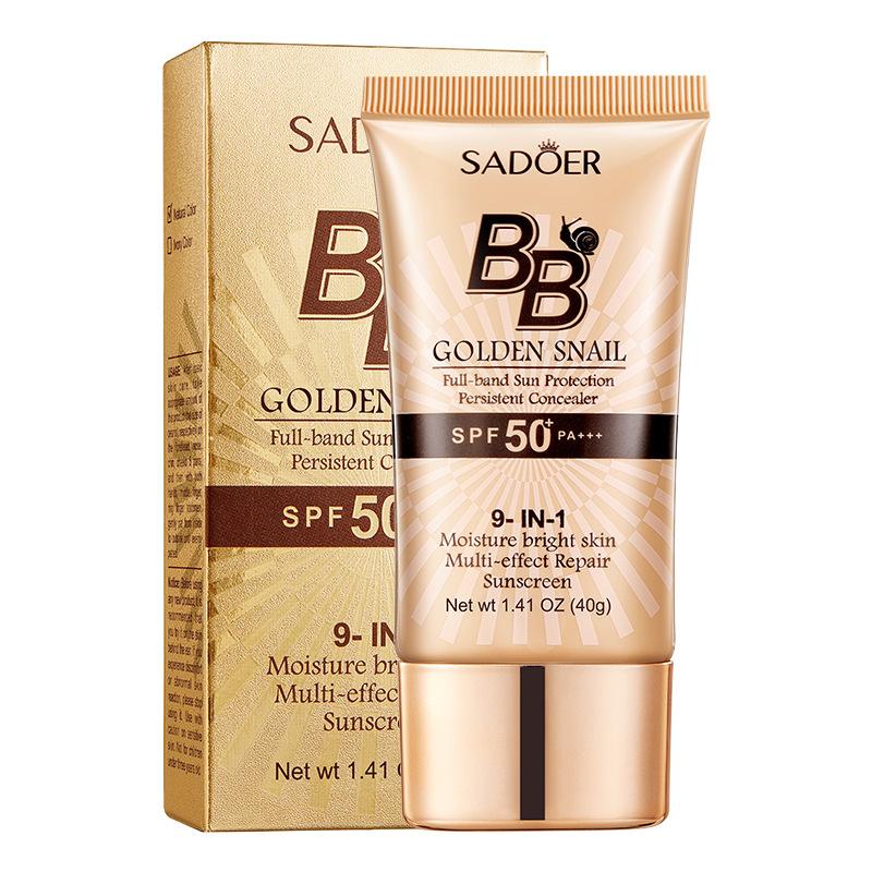 High-Concealing Waterproof Snail BB Cream - 40g. An easy-to-apply concealer that is highly waterproof, long-lasting, oil-controlling, and provides a matte finish for a natural look. Perfect for makeup beginners and a top gift choice.