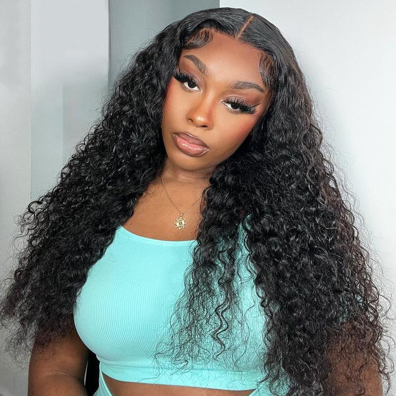 FORGIRLFOREVER 7x5 Wear Go Glueless Wig Pre-Cut Bleached Knots Water Wave Wig Ready To Wear And Go Wig Natural Wave Human Hair Wigs