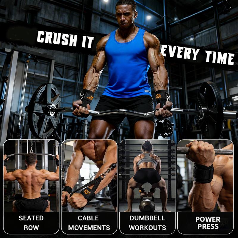 IWVE Secure Double-Loop Steel D-ring Padded Wrist Straps 16 Inches Versatile Training Tool